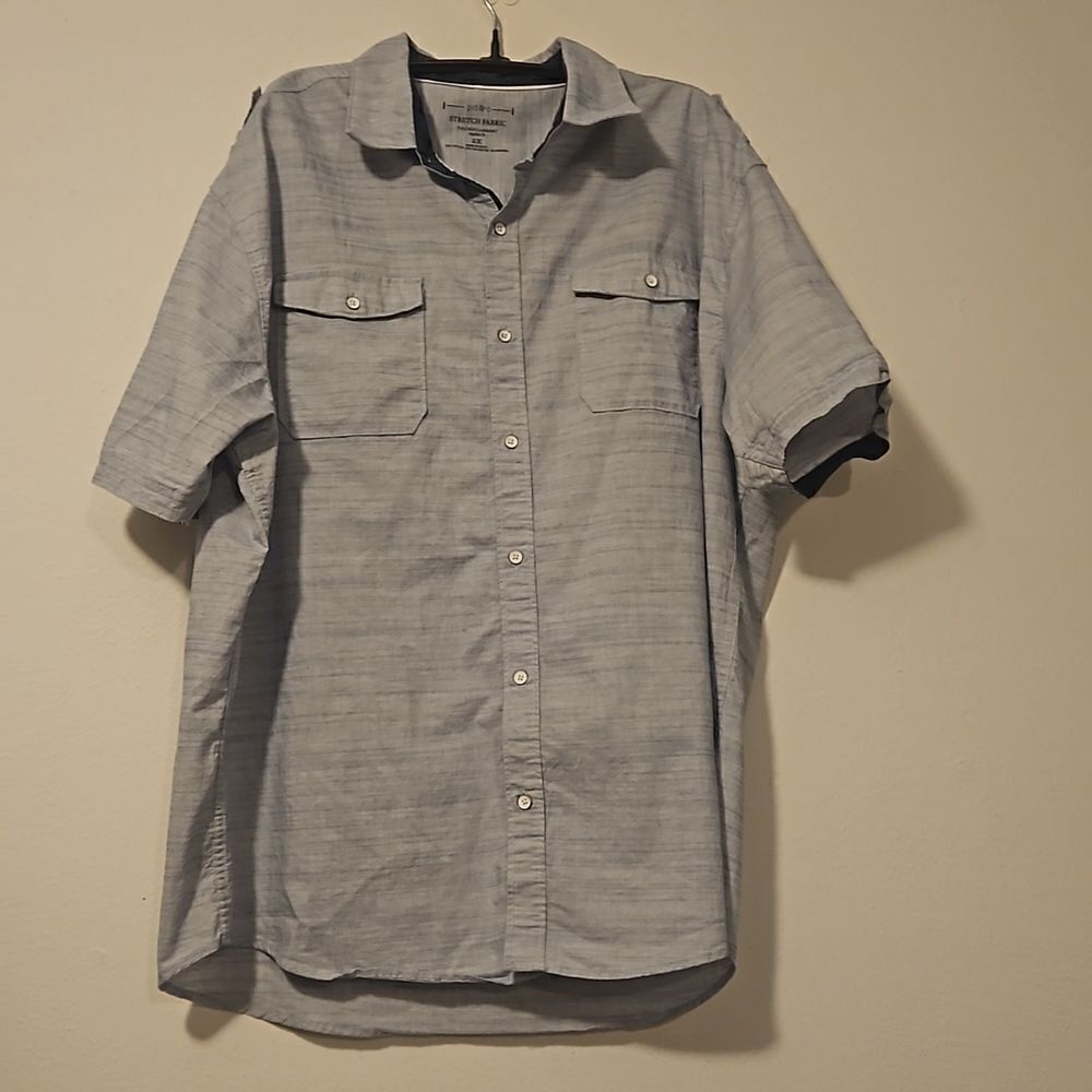 PD&C blue button front cotton shirt 2X